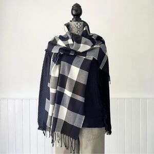 Plush Ultra Soft Plaid Fringed Scarf